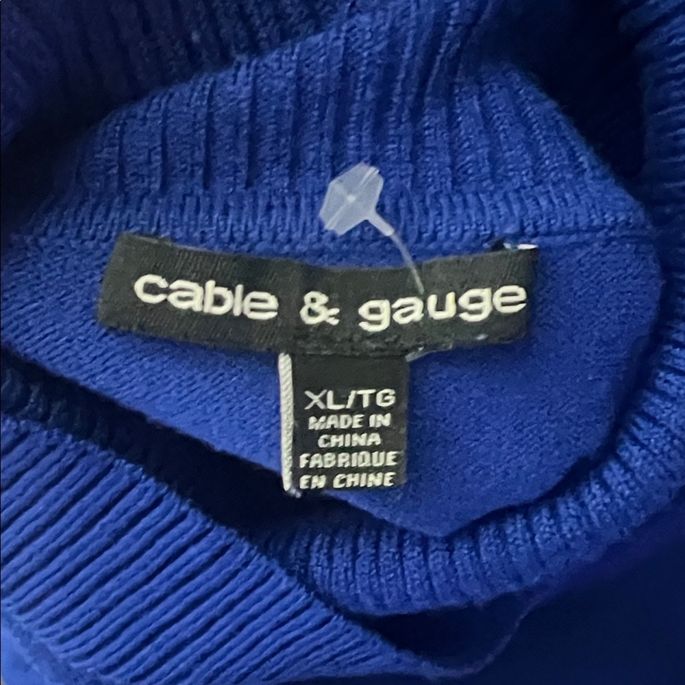 Cable & Gauge Royal Blue Turtleneck Sweater - Picture 9 of 10